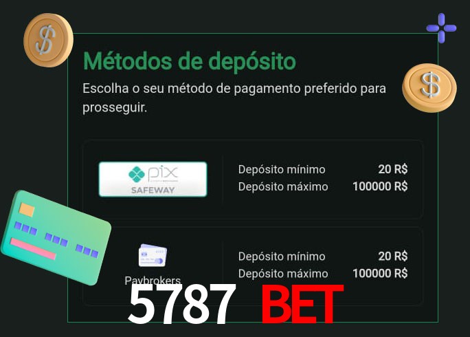 O cassino 5787 Bet oferece uma grande variedade de métodos de pagamento